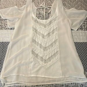 Miss Me cream top with detail front